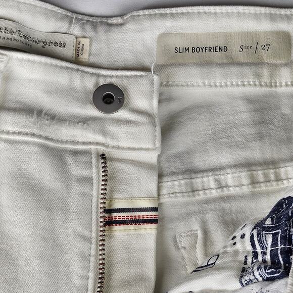 PILCRO & THE LETTER PRESS WOMEN'S DISTRESSED WHITE SLIM BOYFRIEND SHORTS SIZE 27 - Picture 7 of 15